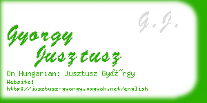 gyorgy jusztusz business card